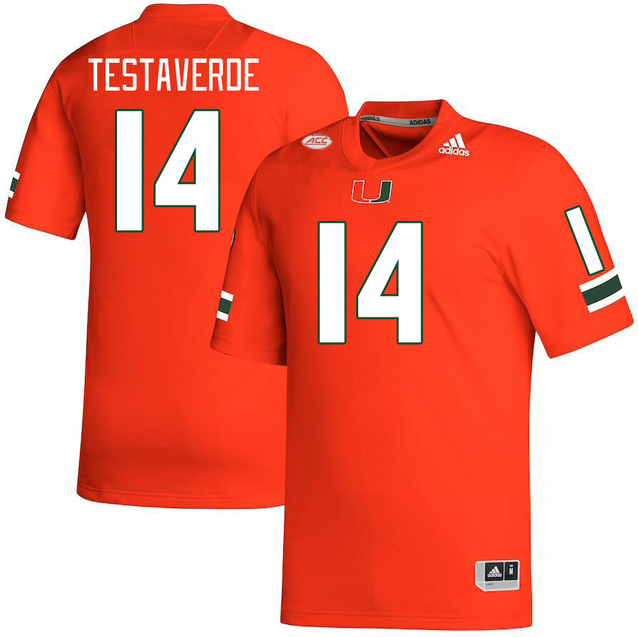 #14 Vinny Testaverde Miami Hurricanes Jerseys Football Stitched-Orange